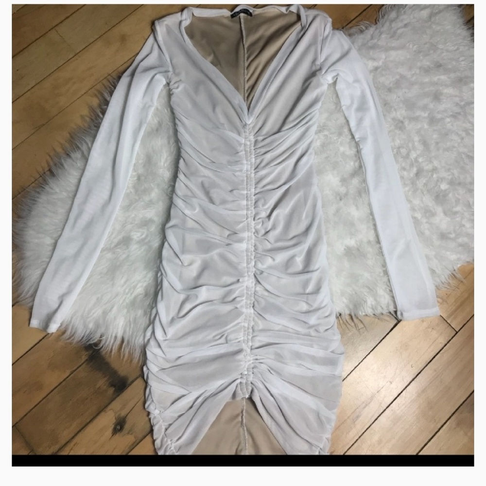 White Mesh Kim K dress